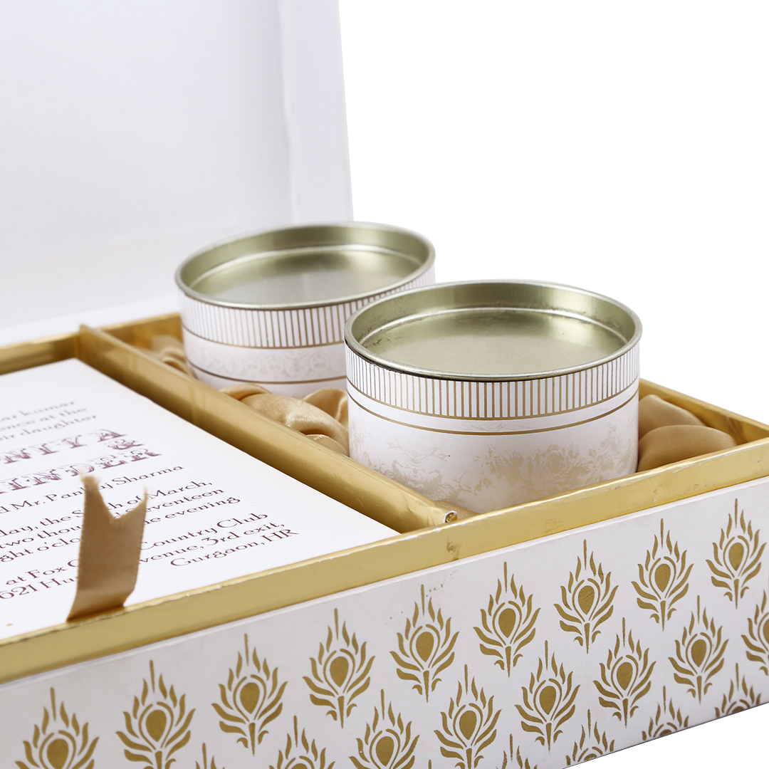 Hot Stamping Metalic Paper Wedding Card Box