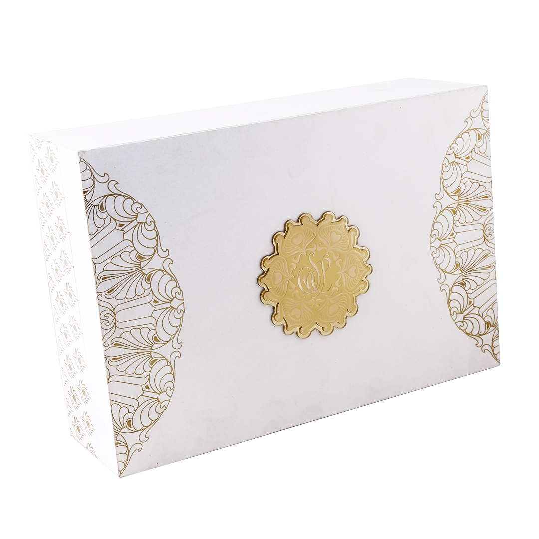 Hot Stamping Metalic Paper Wedding Card Box