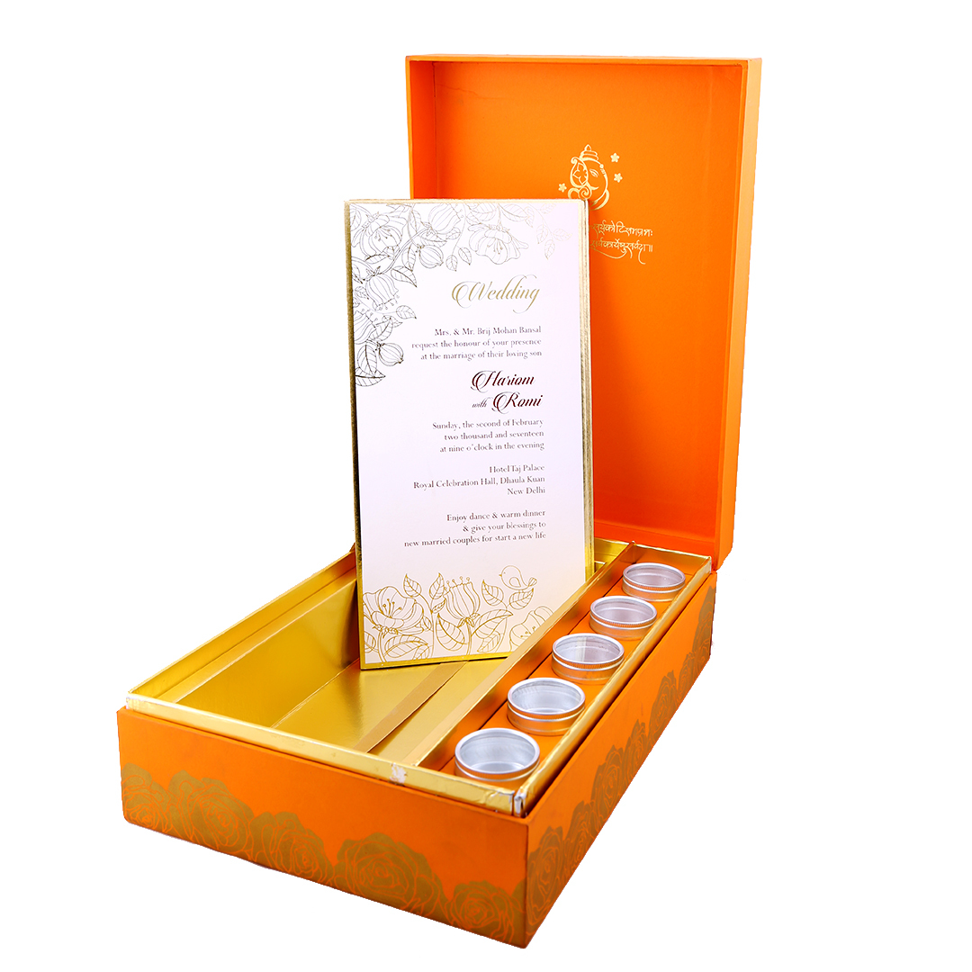 Hot Stamping Royal Look Wedding Card Box