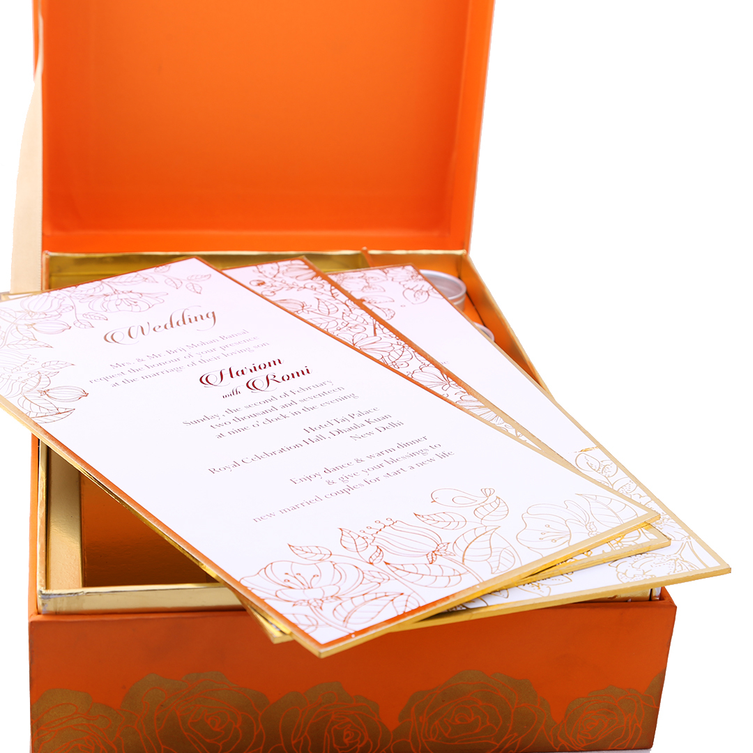Hot Stamping Royal Look Wedding Card Box