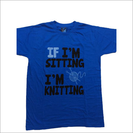 गोल कॉलर प्रिंटेड टी-शर्ट