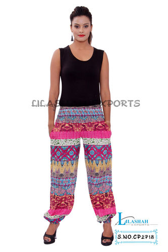 Woven Cotton Printed Pink Color Trouser