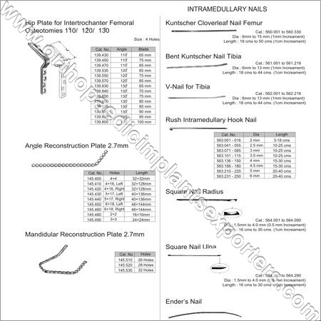 Intramedullary Nailing Systems - Stainless Steel, Various Dimensions and Designs | Lightweight, Rust-Proof, Corrosion Resistant, Easy Maintenance