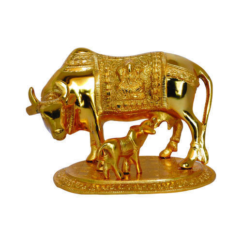 Metal Big Golden Kamdhenu Cow Dimension(L*W*H): 9*5*7 Inch (In)