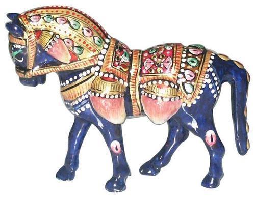 Folk Art Metal Meenakari Horse