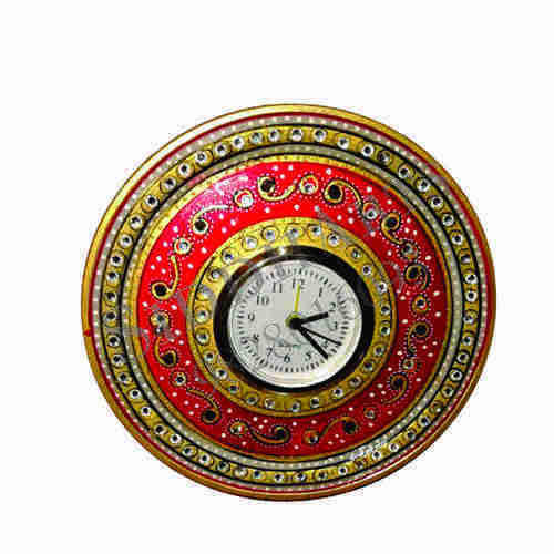 Round Hand Painted Art Marble Wall Clocks