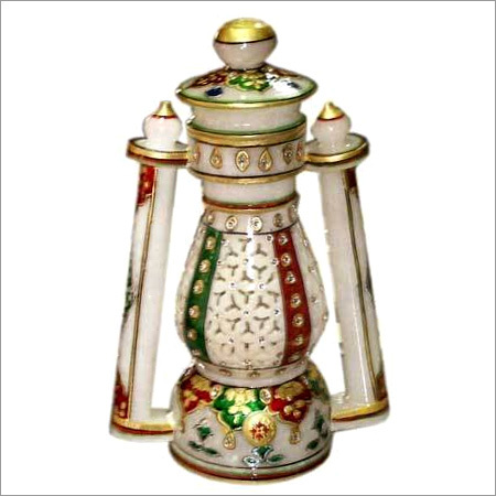 Marble Lantern - Handcrafted Marble, Antique Imitation Style, Colorful Patterns | Unbreakable, High Strength, Perfect for Home and Outdoor Decoration