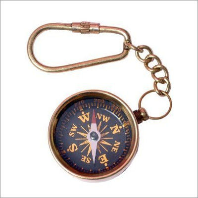 Brass Antique Compass Key Chain