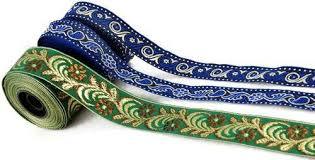 Border Laces - Silk, Embroidered One-Sided Design | Luxurious and Elegant Fabric for Stylish Footwear and Accessories