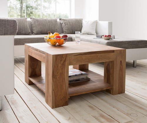 Sheesham Coffee Table - 80x80x45 cm | Handcrafted Solid Wood, Timeless Elegance for Home or Office