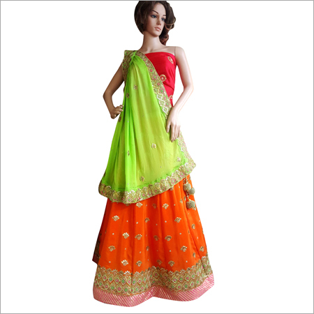 Gotta Pati Work Lehenga Decoration Material: Lace
