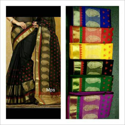 बनारसी सिल्क आर्ट कॉटन साड़ी