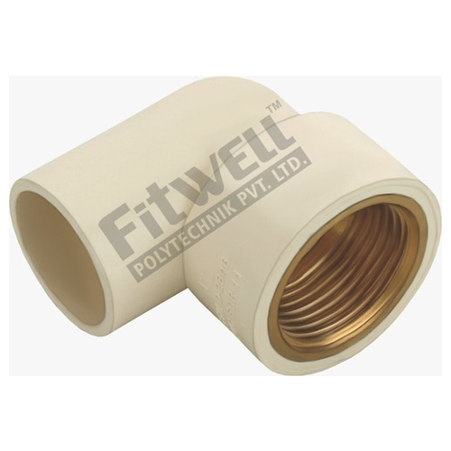 सफेद सीपीवीसी ब्रास एल्बो