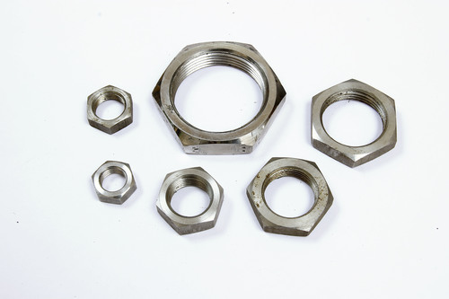 CHECK NUTS - Carbon Steel, Round Shape, Silver Color | Socket Joint Design for Enhanced Safety in Heavy Load Applications
