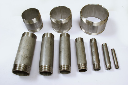 Pipe Nipple - Carbon Steel, Socket Joint Connection | Silver Color, Round Shape, AISI Standard