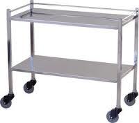 Instrument Trolley - Stainless Steel, 3-4 Ft Height, 2-3 Ft Length, 15-20 Kg Weight | Ideal for Hospital Use