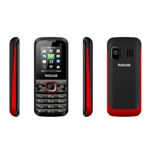 Ridum I9 Mobile Phone - Pvc Body, 1.8 Inch Screen, Black & Multicolored | Dual Sim, 8gb Expandable Memory, 0.8 Mp Camera, Bluetooth, 1400 Mah Battery