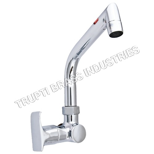 स्वान नेक के साथ स्टेनलेस स्टील पिलर कॉक