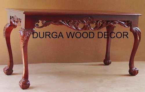 Teakwood Center Table - 2 Foot Height, Plywood Construction, Rose Wood Finish | Durable, Easy to Clean, Eco-Friendly