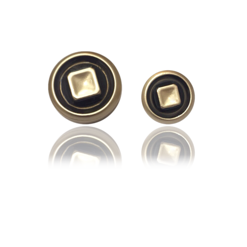 मेटल रोज़ गोल्ड ब्लैक सर्कल बटन