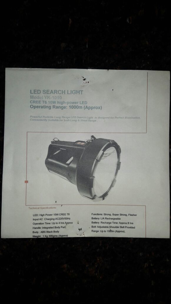 Led Searchlight Body Material: Copper