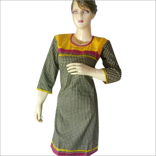 Multi Color Cotton Chicken Patch Kurti