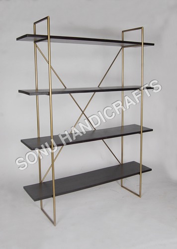 Classic Industrial Rack - Wood Material, 30x185x140 cm Dimensions | Modern Indoor Furniture Design, Ideal for Kitchens and Hotels