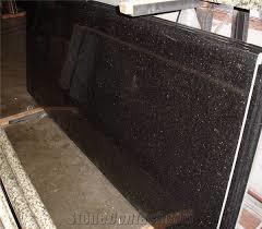 Black Galaxy Granite - Gang Saw Slabs 280-310cm X 160-200cm, Polished Black Surface Finish, Versatile For Flooring, Counter Tops, And Wall Cladding