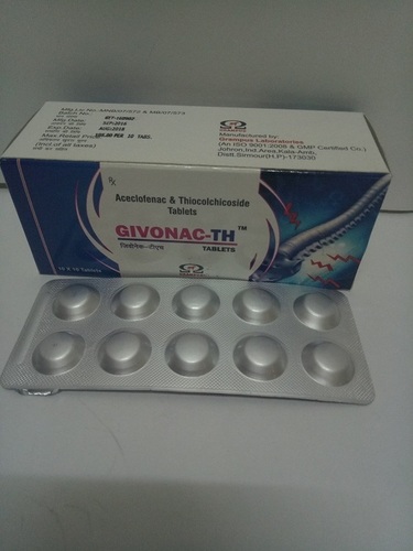 Aceclofenac 100Mg+Thiocolchicoside 4Mg Application: For Hospital And Clinical Purpose