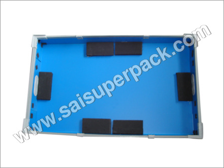 PP Bin With Base Cushioning - Polypropylene Material, Square Shape, Blue Color | Highly Protective, Durable Quality, Smooth Finishing