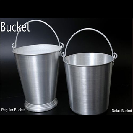 Aluminium Bucket - 5-20 Litres Capacity, Polished Finish with Wire Handle