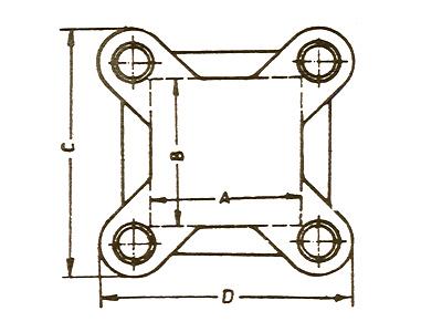 कास्ट आयरन फोर स्क्वायर पिलर डाई सेट