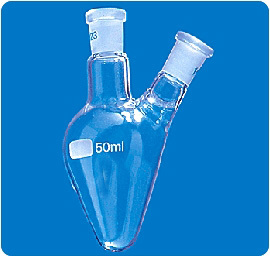Transparent Flask Pear Shaped 2 Neck