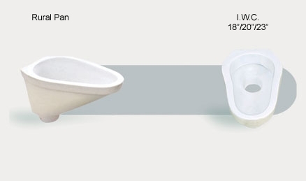 Rural Pan Sanitary Ware - Ceramic Material, Standard Size, White, Blue, Green, Pink Colors | Elegant Look, Perfect Finish, Long Lasting Sheen