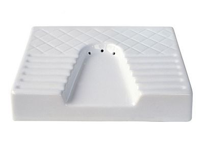 Ladies Urinal - Ceramic, Standard Size, White | Floor Mounted, One Piece Structure, Square Shape, Easy to Clean, Stain Resistant