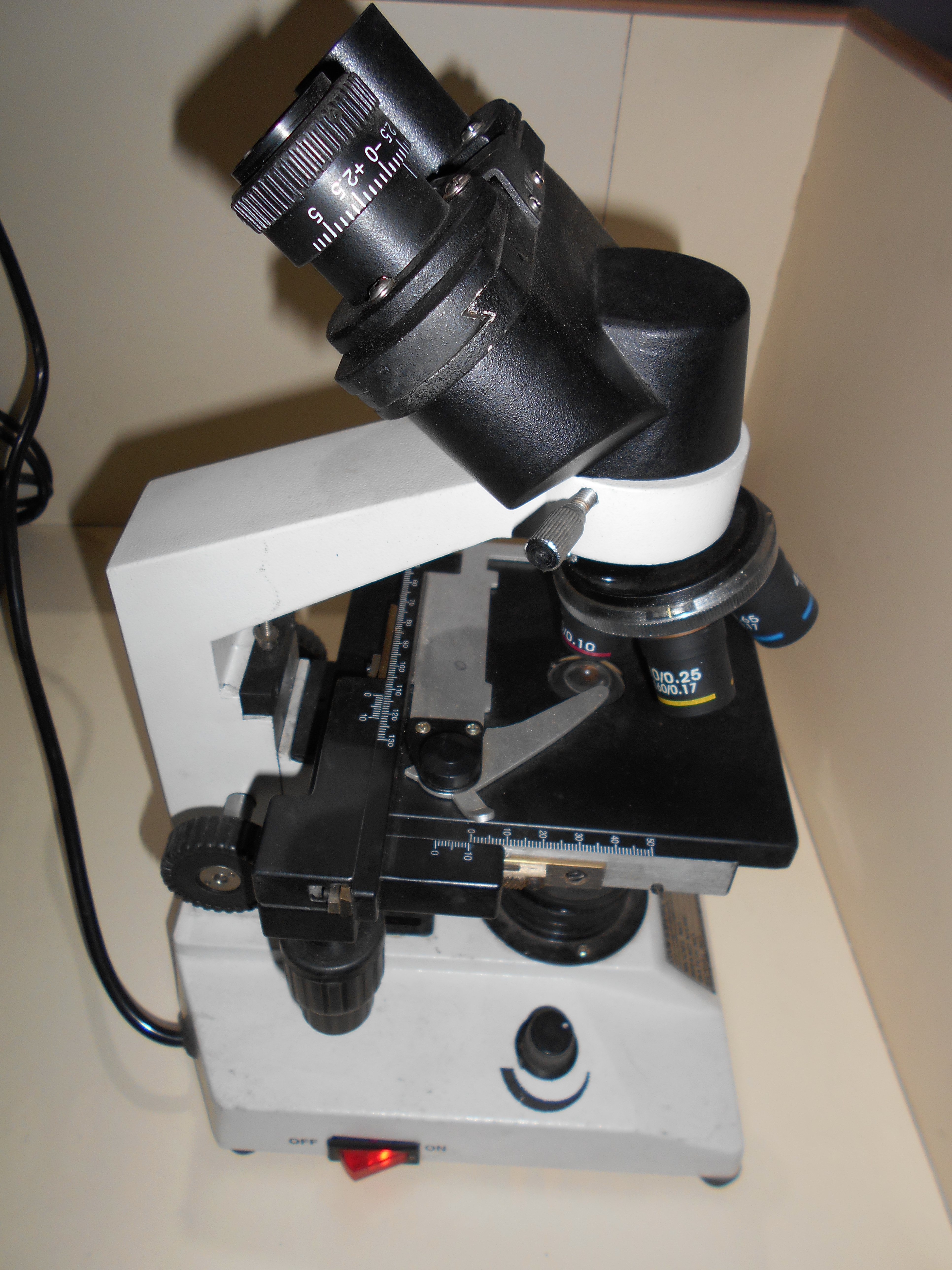 Black And White Binocular Microscope