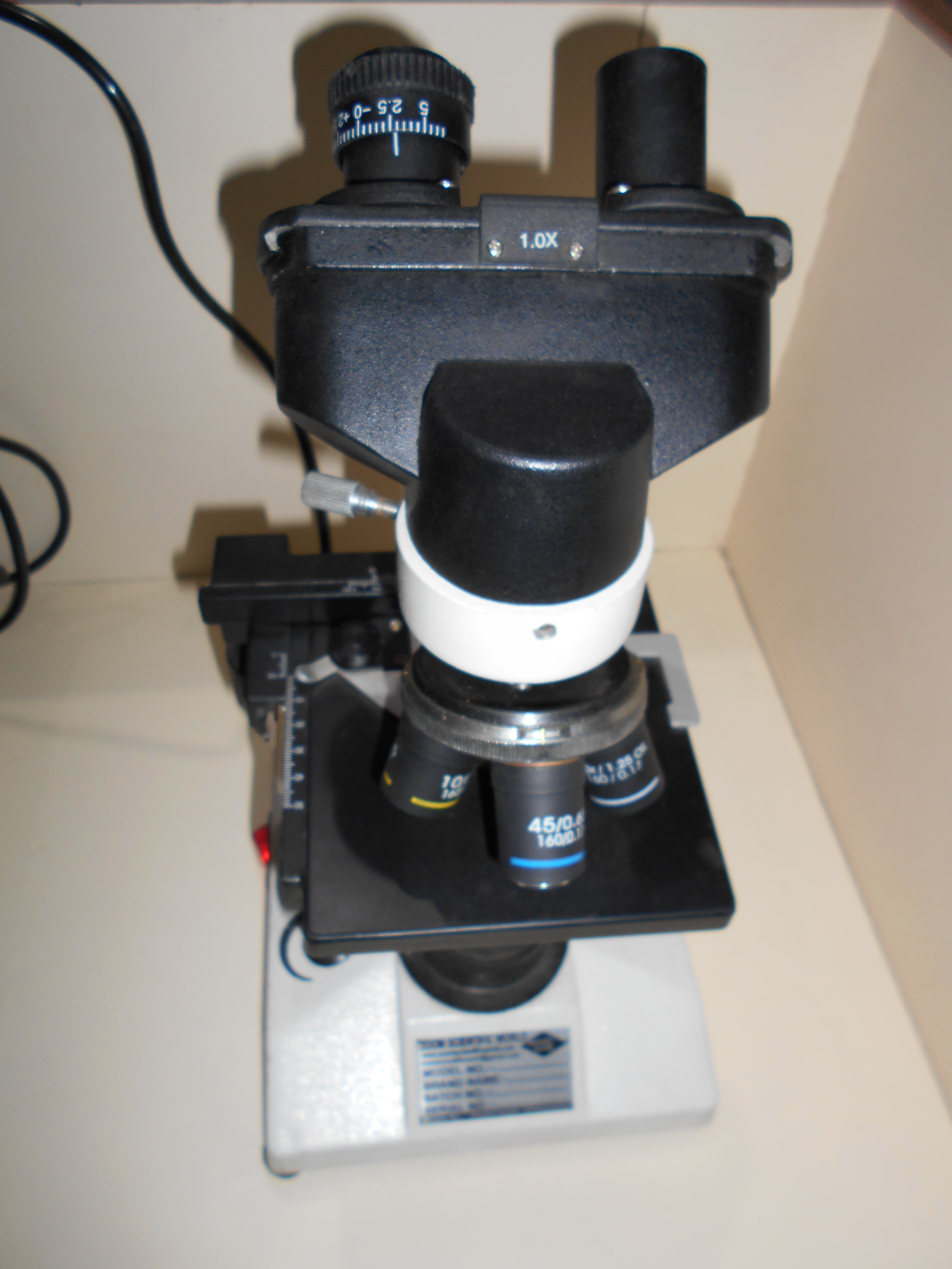 Black And White Binocular Microscope