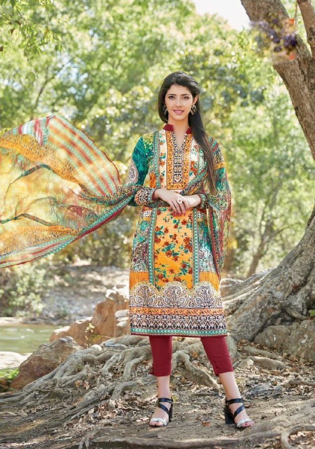 Multicolour 9009-9014 Straight Suits Catalog In Georgette By Sophie