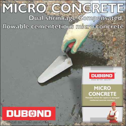 Flowable Mortar - Polymer Modified Micro Concrete Powder, Ideal For Repairing Reinforced Concrete In Restricted Access Locations