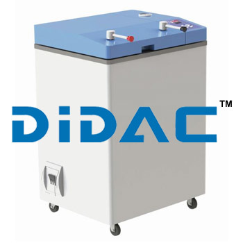Vertical Autoclave Sterilizer - Cold Rolled Steel, Blue Color | Flip-Open Door, LED Display, Automatic Steam Exhaust, Mechanical Safety Interlock