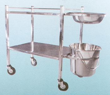 पूरक उपकरण - ड्रेसिंग ट्रॉली बाउल और बाल्टी के साथ