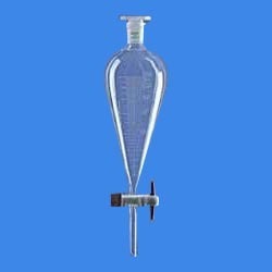 Separating Funnel - Borosilicate 3.3 Glass, 10-12 Inch Size, Transparent Color, PTFE Stopcock for Chemical Laboratory Use