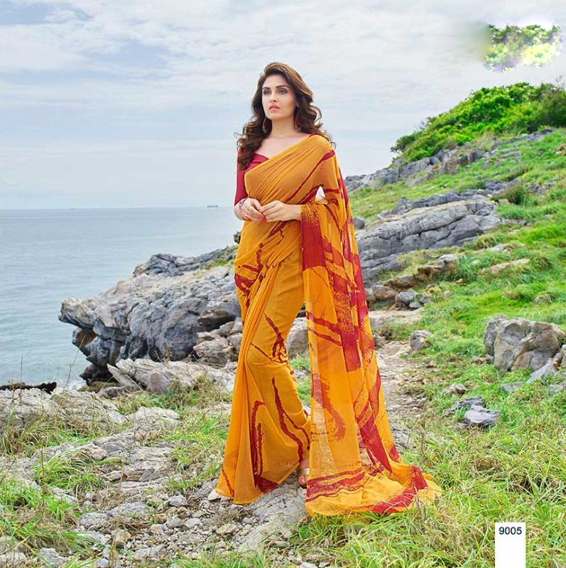 Georgette Sarees - Georgette Fabric, Customized Up To 42" Size, Unstitched Dupion Blouse, Printed Design | Elegant Traditional Wear For Every Occasion