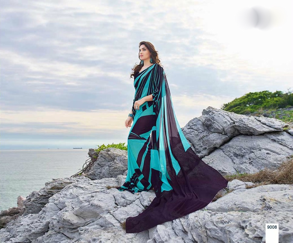 Georgette Sarees - Georgette Fabric, Customized Up To 42" Size, Unstitched Dupion Blouse, Printed Design | Elegant Traditional Wear For Every Occasion