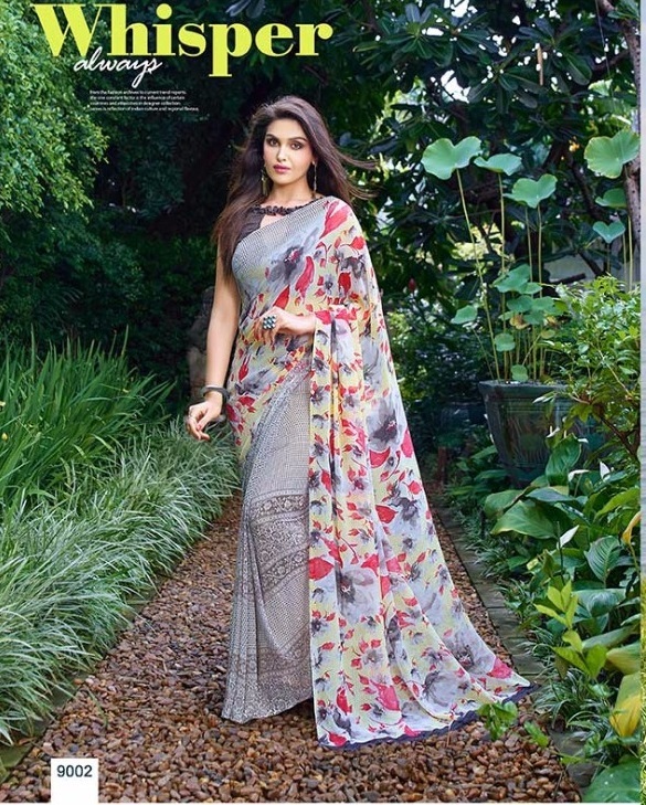 Georgette Sarees - Georgette Fabric, Customized Up To 42" Size, Unstitched Dupion Blouse, Printed Design | Elegant Traditional Wear For Every Occasion