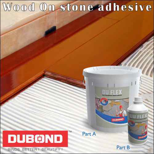 White & Grey Wood On Stone Adhesive