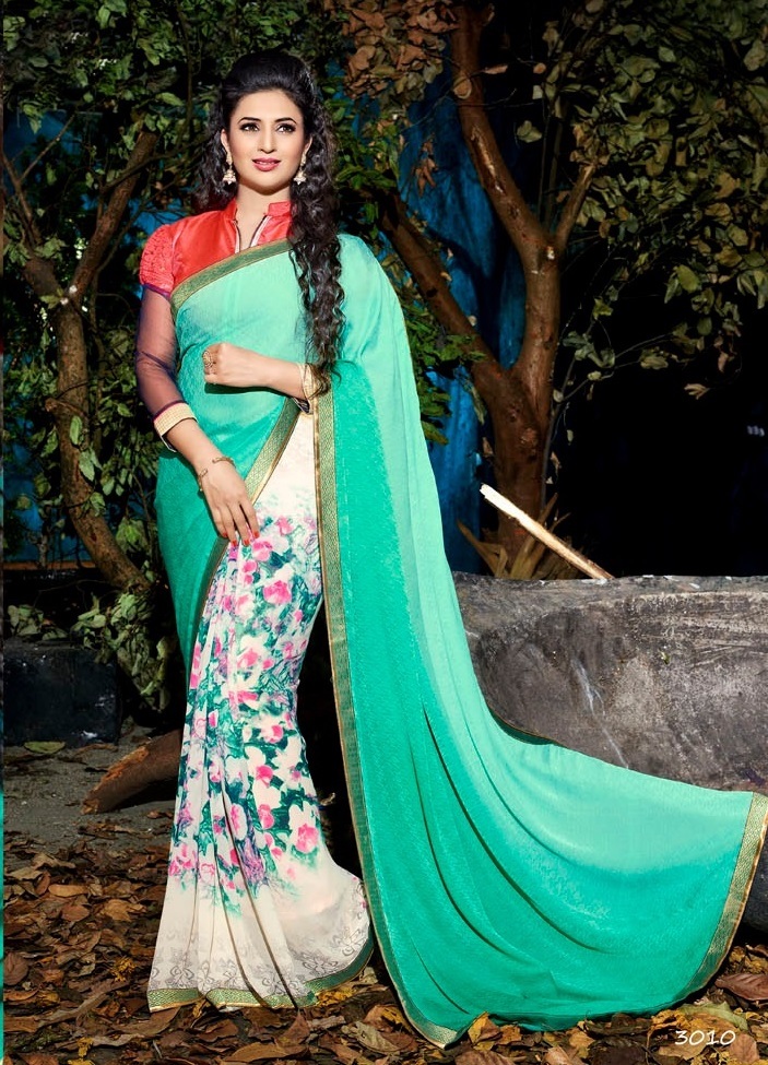Half & Half Georgette Sarees