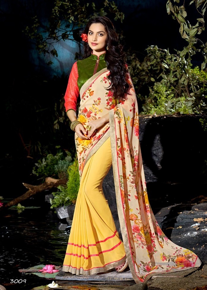 Half & Half Georgette Sarees