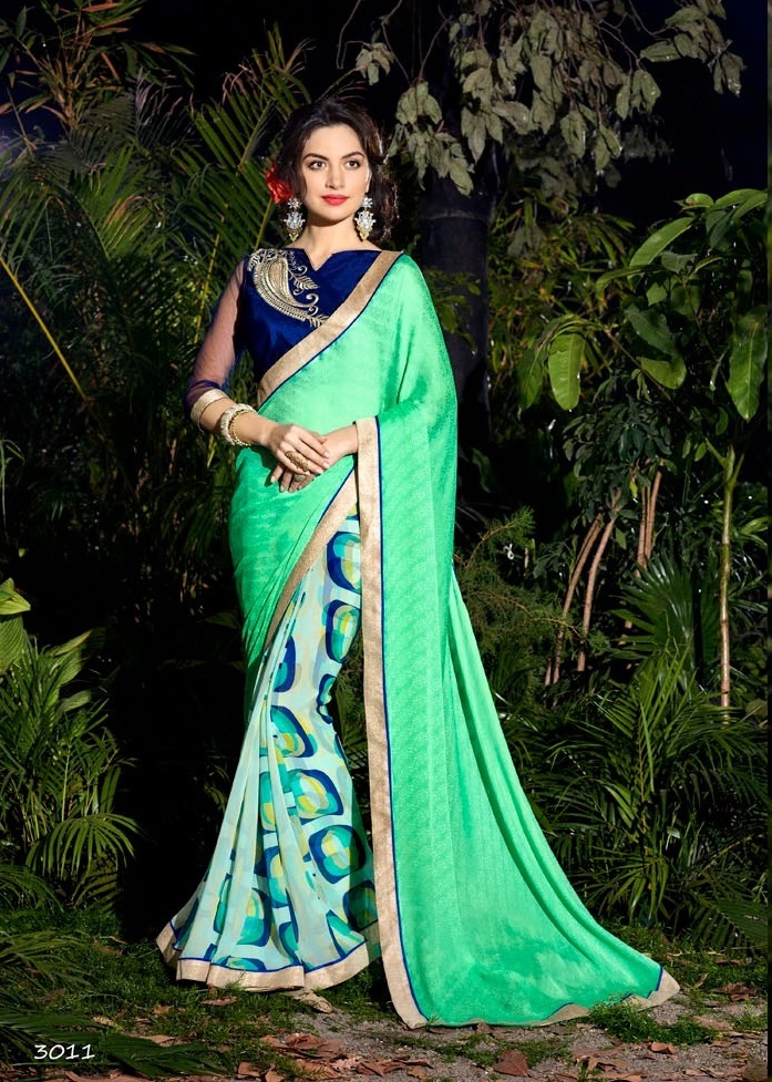 Half & Half Georgette Sarees