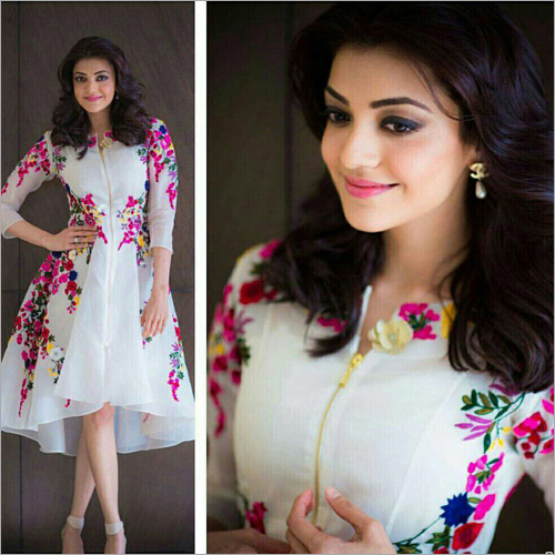 White &Pink Designer Cotton Kurtis